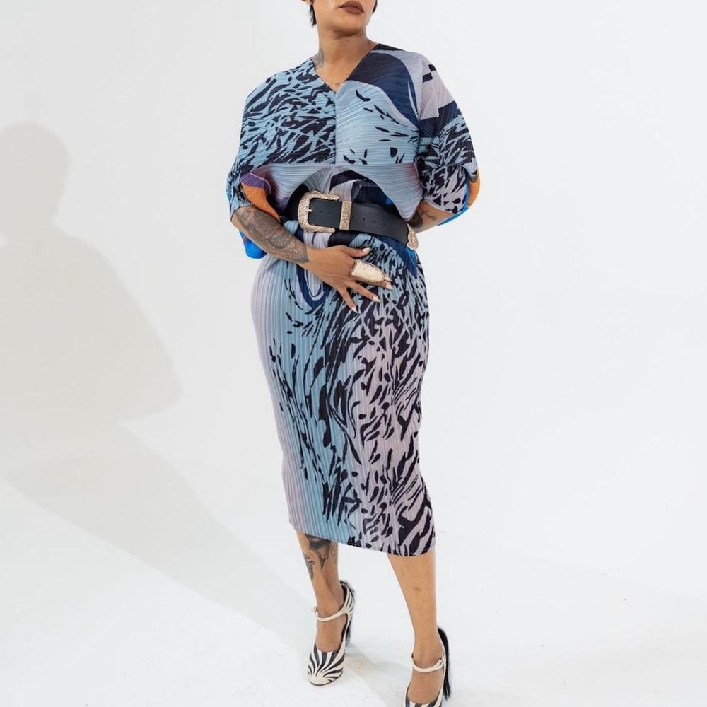 Abstract Blue Dress